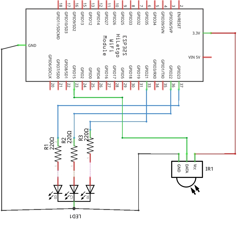 ESP32 Button LED Wiring Diagram