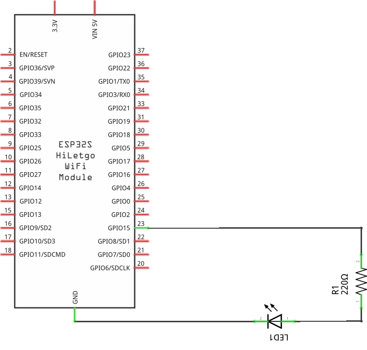 ESP32 Button LED Wiring Diagram