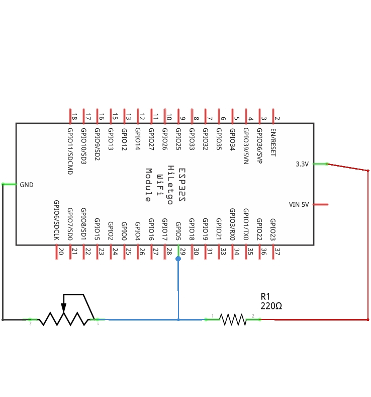 ESP32 Button LED Wiring Diagram