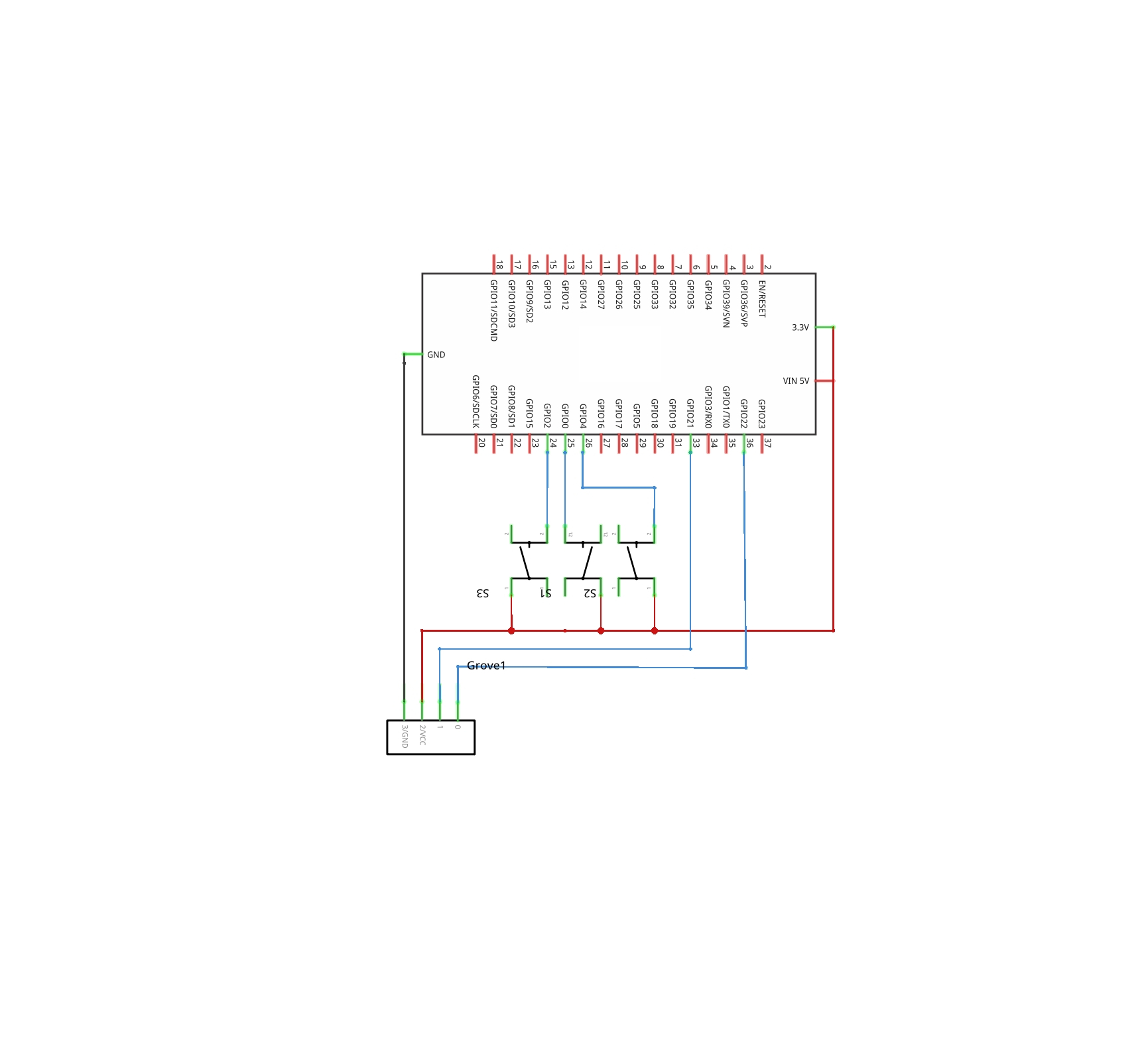 ESP32 Button LED Wiring Diagram