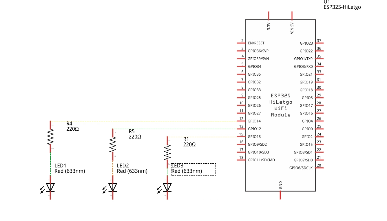 ESP32 Button LED Wiring Diagram