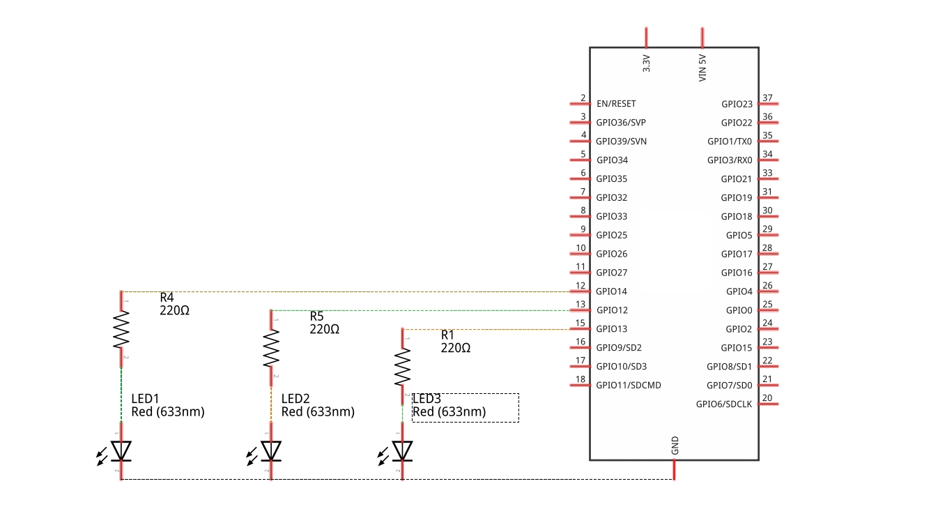 ESP32 Button LED Wiring Diagram